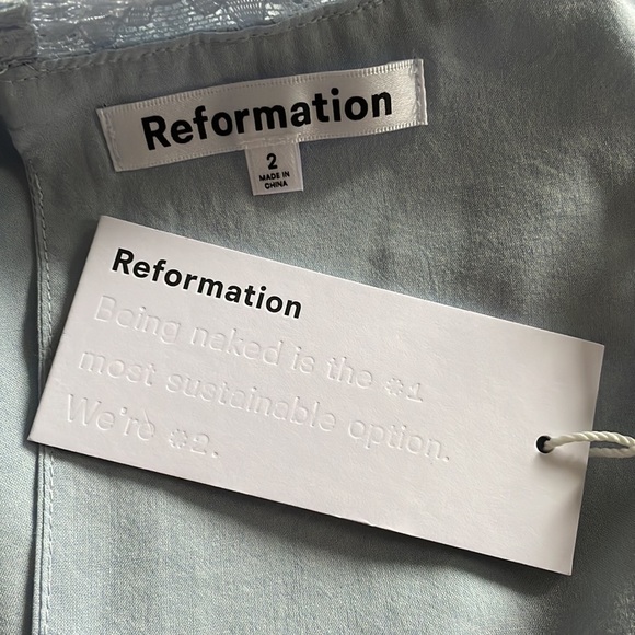 NWT Reformation Fonte Cashmere Cropped Tank and Cardigan Set Powder Blue Plaid - Picture 11 of 11